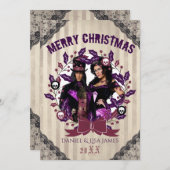 Gothische Kerstkrans Fotokaart Feestdagenkaart (Voorkant / Achterkant)