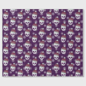 Gothische kerstwinterschedel met sneeuwvlokken cadeaupapier (Vlak)