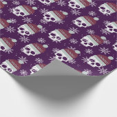 Gothische kerstwinterschedel met sneeuwvlokken cadeaupapier (Hoek)