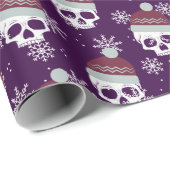 Gothische kerstwinterschedel met sneeuwvlokken cadeaupapier (Rol Hoek)