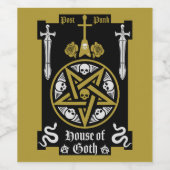 Gothische kleding en accessoires wijn etiket (Enkel label)