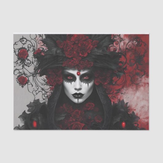 Gothische Koningin Halloween Decoupage Tissuepapier (Voorkant)