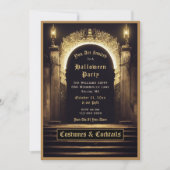 Gothische kostuums en Cocktails Halloween Invitati Kaart (Voorkant)