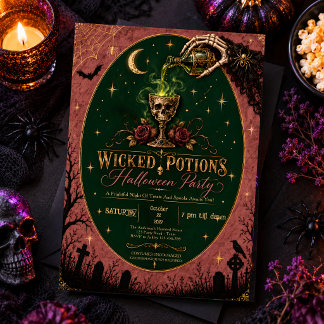 Gothische kostuums en cocktails Halloween lint Kaart