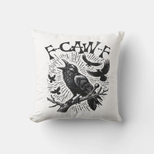 Gothische Kraai F-Caw-F Humor Grappig Essentieel R Kussen