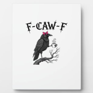 Gothische Kraai F-Caw-F Vogel Grappige Halloween R Fotoplaat