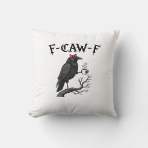 Gothische Kraai F-Caw-F Vogel Grappige Halloween R Kussen