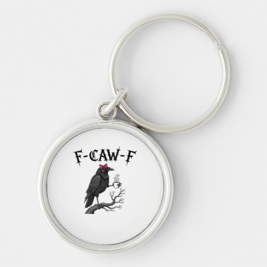 Gothische Kraai F-Caw-F Vogel Grappige Halloween R Sleutelhanger (Voorkant)