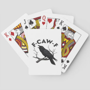Gothische Kraai Grappige F-Caw-F Humor Essentiële Pokerkaarten