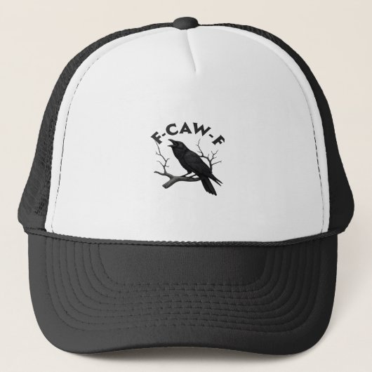 Gothische Kraai Grappige F-Caw-F Humor Essentiële Trucker Pet (Voorkant)
