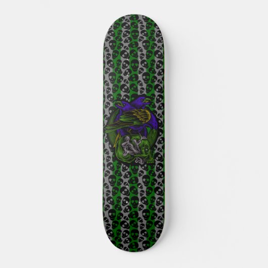 Gothische kraaien schedel en Botten Random Skulls Persoonlijk Skateboard (Voorkant)