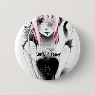 Gothische kracht ronde button 5,7 cm