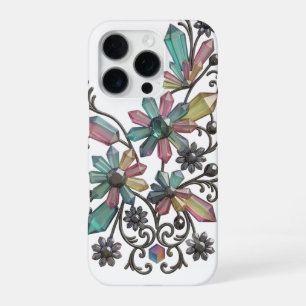 Gothische Kristallen Bloem Clipart - Kleurrijke Kw iPhone 16 Pro Hoesje