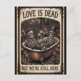 Gothische liefde is dood Funny skelet bad ontwerp Briefkaart