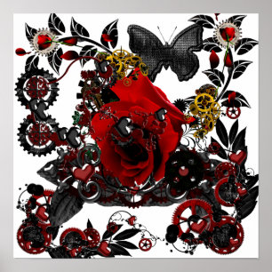 gothische liefde steampunk funky design poster