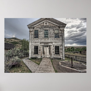GOTHISCHE LODGE EN SCHOOL - BANNACK MONTANA POSTER