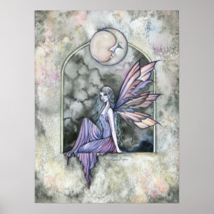 Gothische Maan Fee Kunst Poster Print