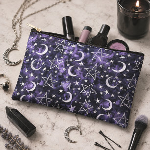 Gothische Maan & Pentagram Paars Etui