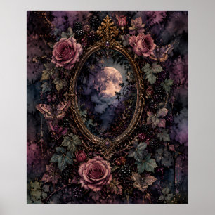Gothische maanverlichte spiegel fine art poster do