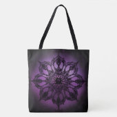 Gothische Mandala Paarse Boodschappentas Tote Bag (Voorkant)