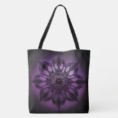 Gothische Mandala Paarse Boodschappentas Tote Bag (Achterkant)