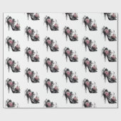 Gothische Mode Stiletto-hiel met roze moerasrozen Cadeaupapier (Vlak)