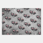 Gothische Mode Stiletto-hiel met roze moerasrozen Inpakpapier Vel (Voorkant 3)