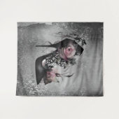 Gothische Mode Stiletto-hiel met roze moerasrozen Wandkleed (Voorkant (horizontaal))