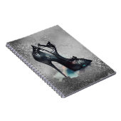 Gothische Mode Stiletto High Hiel met Blauwgroen p Notitieboek (Rechterzijde)