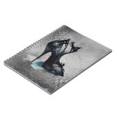 Gothische Mode Stiletto High Hiel met Blauwgroen p Notitieboek (Linkerzijde)