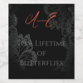 Gothische monarch - Levensduur van Butterflies Wij Wijn Etiket (Enkel label)