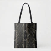  gothische monogrammen voor zwart en goud tote bag (Voorkant)