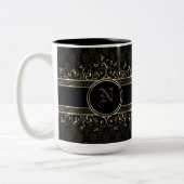  gothische monogrammen voor zwart en goud tweekleurige koffiemok (Links)