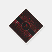  gothische monogrammen, zwart en rood servet (Hoek)