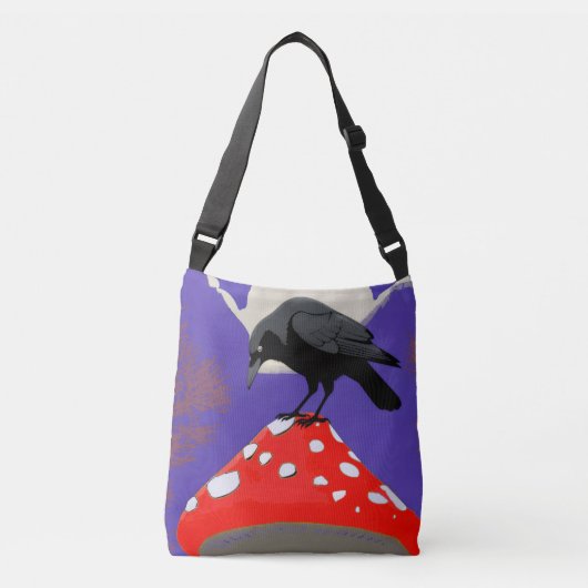 Gothische mystieke raaf crossbody tas (Voorkant)
