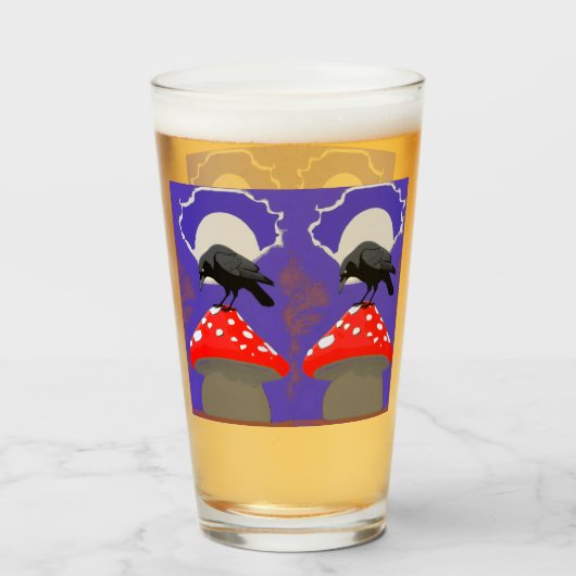 Gothische Mystieke Raaf Glas (Achterkant gevuld)