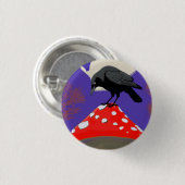 Gothische mystieke raaf ronde button 3,2 cm (Voorkant /achterkant)