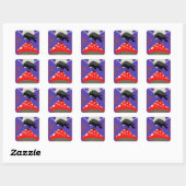 Gothische mystieke raaf vierkante sticker (Vel)