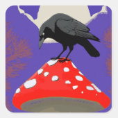 Gothische mystieke raaf vierkante sticker (Voorkant)