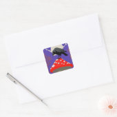 Gothische mystieke raaf vierkante sticker (Envelop)