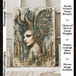 Gothische mythologische vrouw Mixed Media FT6L dec Tissuepapier