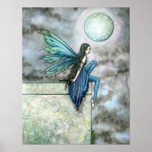 Gothische Nacht Fee Kunst Poster Print