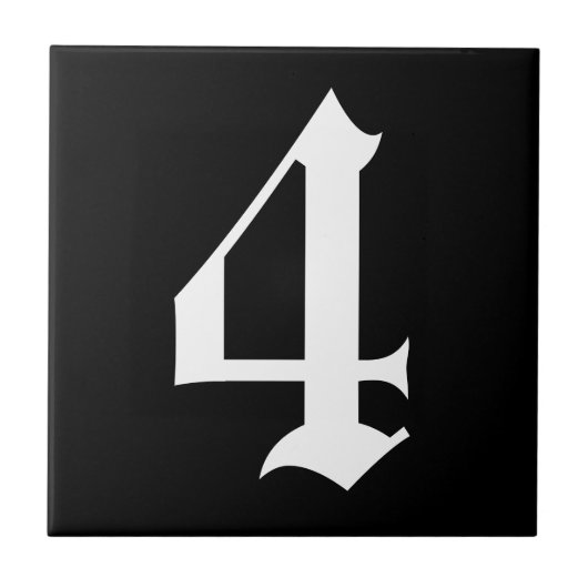 Gothische nummertegel tegeltje (Voorkant)