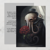 Gothische Octopus met Hoed Feestdagenkaart (Voorkant / Achterkant)