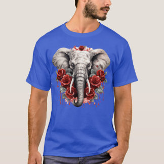 Gothische Olifant Wilde Bosdieren Rozen meisje T-shirt