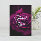 Gothische Paars-Rode Rozenbloem Bedankkaart (Staand voorkant)