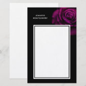 Gothische Paars-rode rozenbloem Briefpapier (Voorkant / Achterkant)