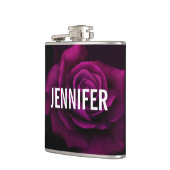 Gothische Paars-rode rozenbloem Heupfles (Links)