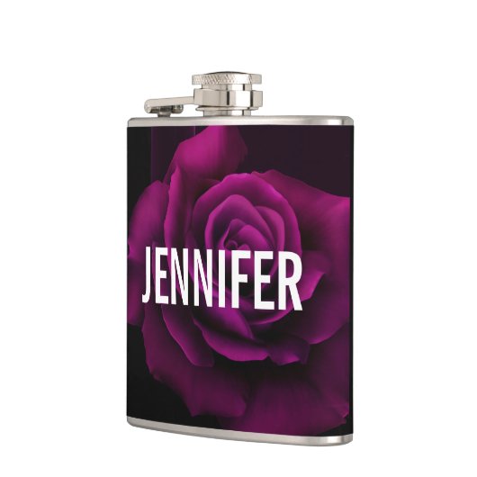 Gothische Paars-rode rozenbloem Heupfles (Links)