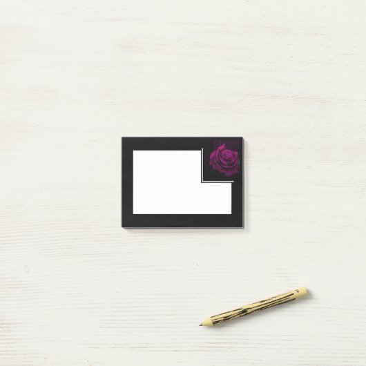 Gothische Paars-rode rozenbloem Post-it® Notes (Op bureau)